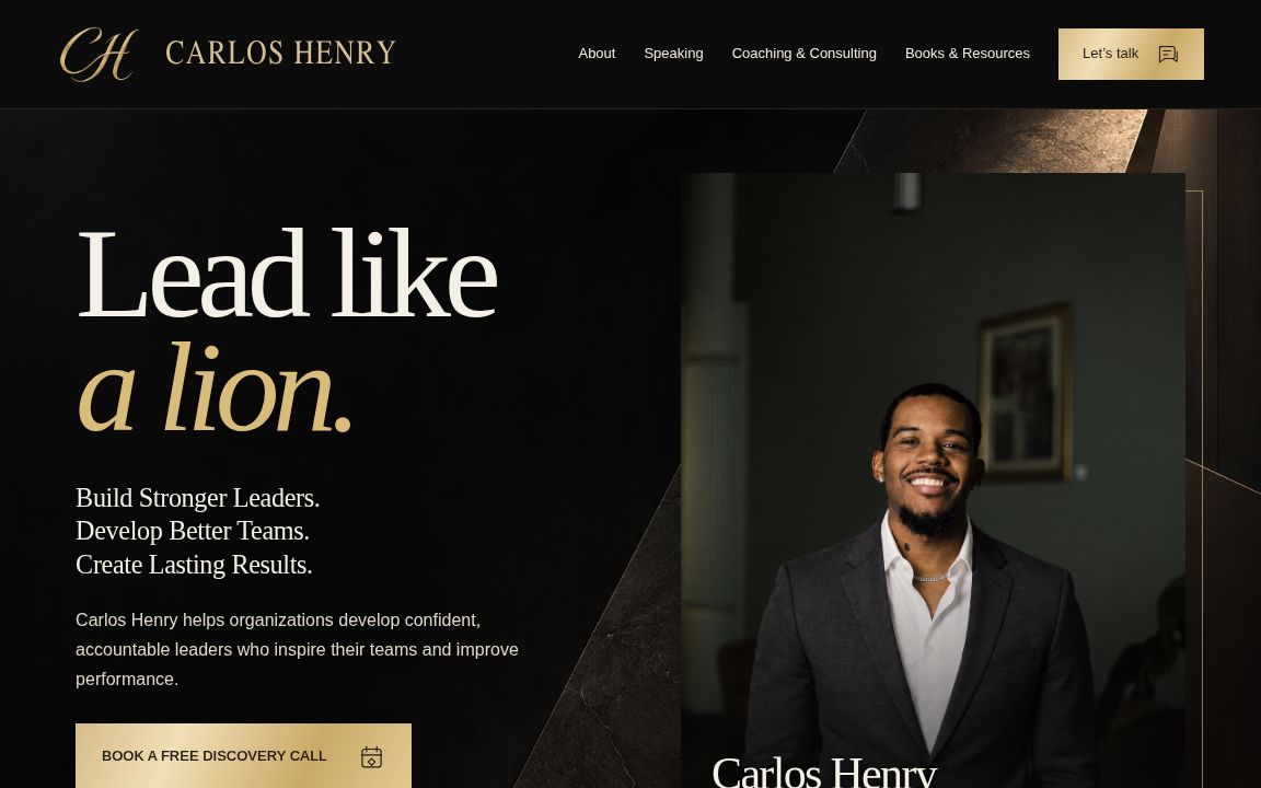 Carlos Henry leadership coaching and consulting website preview