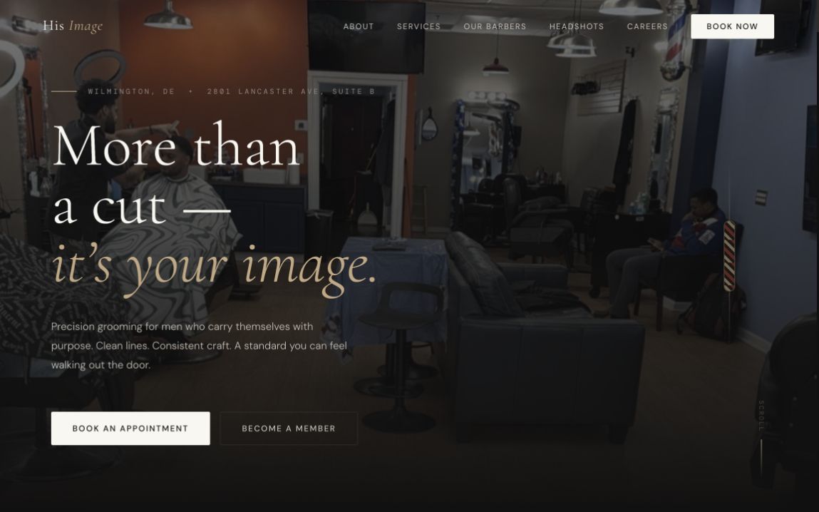 His Image Barber Lounge website preview