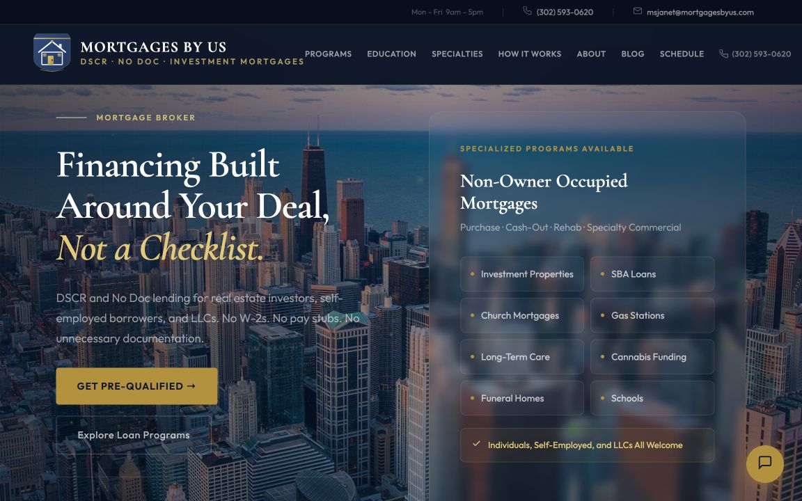Mortgages By Us website preview